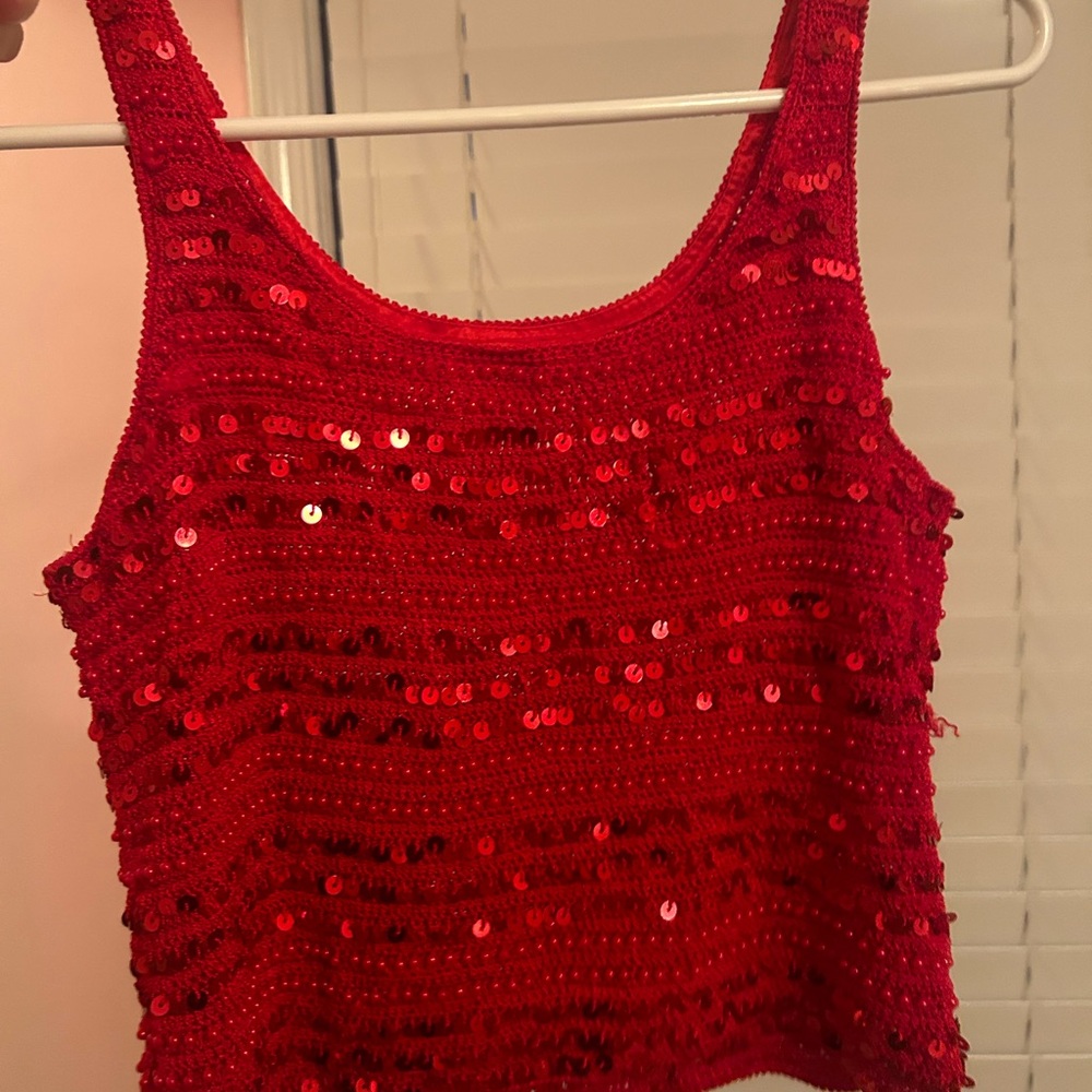 Vintage Red Sequin tank top.